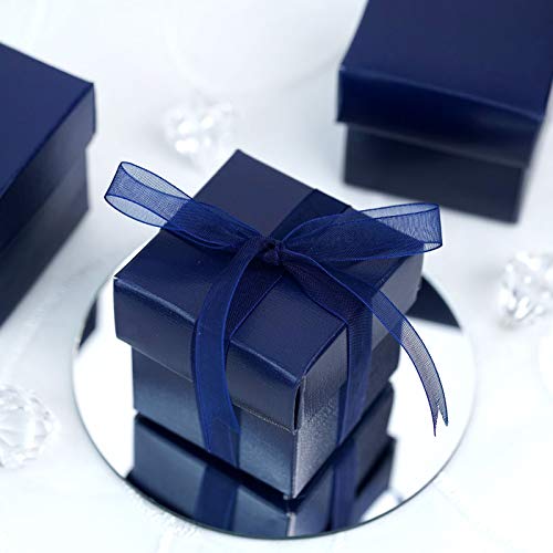 Efavormart 100 Boxes Navy Blue 2 pcs Favor Boxes for Candy Treat Gift Wrap Box Party Favor Boxes for Bridal Shower Wedding Party