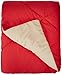 Amazon Basics Reversible Lightweight Microfiber Comforter Blanket, Twin/Twin XL, Red/Khaki