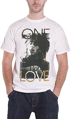 Bob Marley T Shirt One Love Vintage Portrait Official Mens White