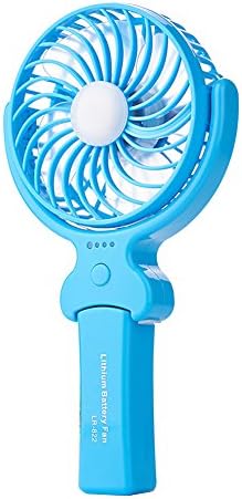 SANMU Mini Portable USB Fan Rechargeable Battery Handheld 4 Speeds Blue Personal Fan