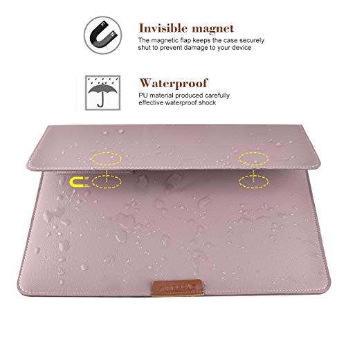Leather Laptop Sleeve 13/13.3 Inch with Stand Waterproof Laptop Case for 13" MacBook Pro 2018 2017 2016 / Pro Retina/MacBook Air 13.3" Surface Laptop 2017 / Surface Book 13" - Thumbnail 4