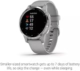 Garmin vivoactive 4S GPS Smartwatch Music Body Energy Pulse Ox Silver Gray Band view 3