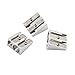 SKEMIX Pencil Sharpener Manual, Metal Double Hole Colored Pencil Sharpener for Students Artist Drawing Writing Painting, Aluminum Alloy, Silver, 3pcs/Pack