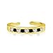 KEZEF 18k Gold over Sterling Silver Channel Set Black and White CZ Toe Ring