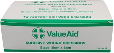 Value Aid Adhesive Wound Dressings 15cm x 8cm Box of 25