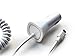 Apple iPhone 7 7 Plus 6 6S 6+ 6S+ SE 5 5S New Rapid Fast Car Charger - 5 Foot Coiled Cord 5v / 2.1 Amp - White - Red LED