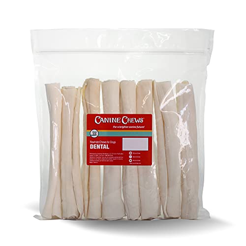 Canine Chews 1011" Dental Coated Jumbo Rawhide Retriever Rolls Pack