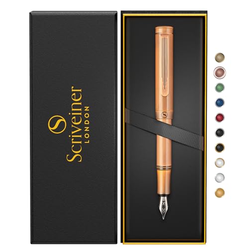 Scriveiner Luxury EDC Fountain Pen (Medium), Stunning Heavy Brass
