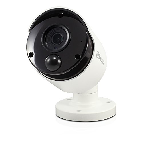 Swann Wired PIR Bullet Security Camera, 5MP Super HD Surveillance Cam with Infrared Night Vision, Thermal, Heat & Motion Sensing, Audio Capture, Add to NVR with PoE, SWNHD-865MSB