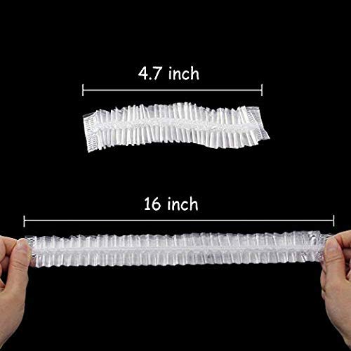 image for Disposable Shower Caps, Sopito 100 Pcs Plastic Waterproof Clear Shower