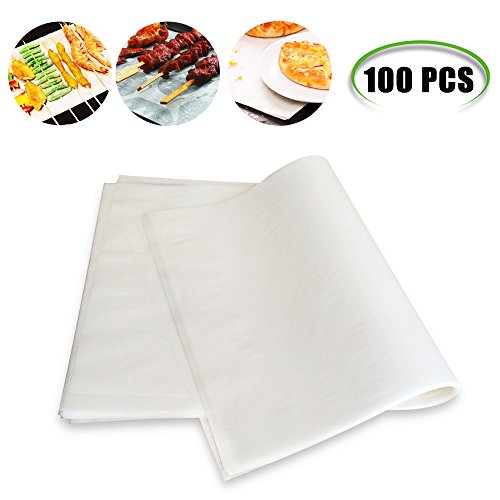 Weoxpr 100 PCS Precut Parchment Paper Cookie Baking Sheets - 12 x 16 Inches - Perfect for High Temperature Baking(White)