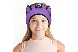 KIDSBAND Kids Bluetooth Headphones, Sleep Headband [Wireless & Wired Palyback 2in1] Wired with Microphone Headphones for Kids with Stereo Sound,Foldable Kids Headphones for School/Travel/Tablet/Sleep