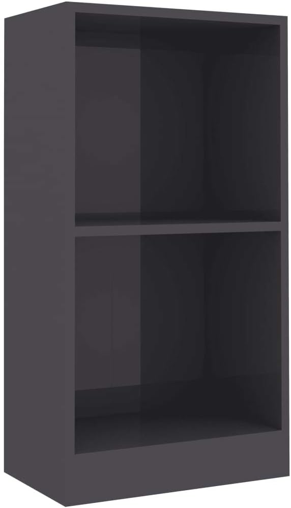 Vidaxl Bookshelf Home Interior Decor Furniture Living Room Divider Wall Standing Shelf Stand Storage Book Cabinet High Gloss Black Chipboard Home Kitchen Cabinets Racks Shelves Cate Org