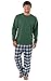 PajamaGram Men's Flannel Tartan Plaid Pajamas with Thermal Top