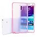 Rejected all traditions Ultra Thin Soft TPU Rubber Bumper with Matte Clear Hard Hybrid Protective Case for Galaxy Note 4 (Pink)