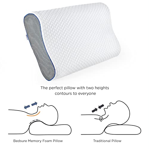 BEDSURE Neck Support Contour Pillow Memory Foam Pillow for Sleeping