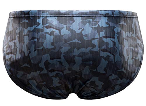 KGKE Mens Sexy Swim Briefs by Camo Pattern Bikini Swimsuit for Men (Grey Camo Strip, XXL) - Thumbnail 2