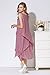 FEESON Women's Casual Double Layers Irregular Loose Sleeveless Cotton Linen Dress