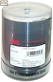 JVC Taiyo Yuden Silver Lacquer Printable 16X DVD+R Media 100 Pack in Cake Box (JDPR-ZZ-SB16)