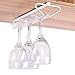 Alliebe Stemware Wine Glass Cup Rack Hanger Holder Under Cabinet Shelf Storage Without Drilling for Kitchen Set of 2
