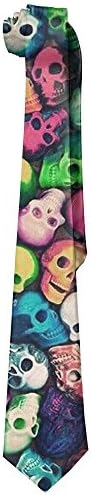 Colorful Skull Gentleman Cool Fashion Tie Classic Stripe Men's Necktie