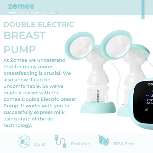Zomee Z1 Double Electric Breast Pump Milk Flow Stimulating Massage