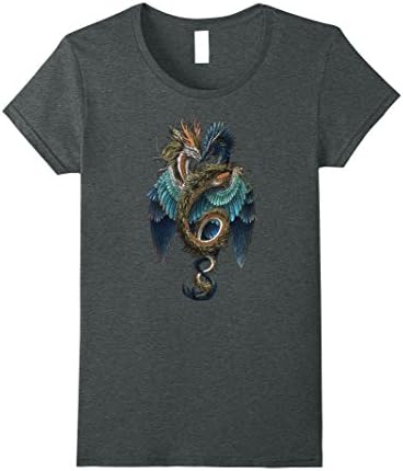 Womens The Dreaming Dragon Snuggling Dragons T-Shirt Large Dark Heather