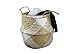 Kalea Seagrass Baskets (Large, White Gingham)