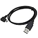 CableDeconn Left 90 Degree Angled Micro USB B Male to USB A Male Data Charge Cable