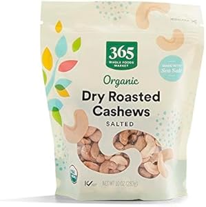 365 by Whole Foods Market, Organic Dry Roasted & Salted Cashews, 10 Ounce
