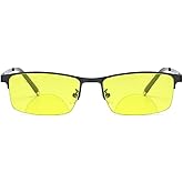 Melrose Outdoor Night Driving Bifocal Reading Glasses for Mens and Womens, Anti Glare Night Vision Clear UV Sunglasses