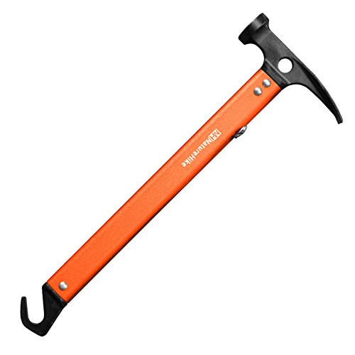 Tentock Ultralight Outdoor Aluminium Alloy Multi-function Hammer High-carbon steel Anti-rust Tent Hammer for Camping Accessory(Orange)