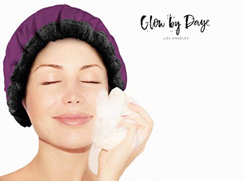 Deep Conditioning Heat Cap- Cordless, Microwavable Heat Cap for Steaming, Heat Therapy for Hair, Microfiber Cotton, Reversible, Flaxseed Interior by Glow by Daye (Purple/Black) - Thumbnail 3