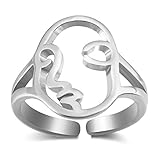 LILIE&WHITE Fashion Funny Face Rings For Women adjustable rings open Jewelry