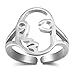 LILIE&WHITE Fashion Funny Face Rings For Women adjustable rings open Jewelry