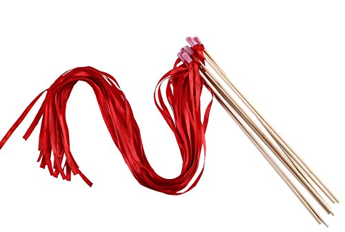 Wishprom Ribbon Wands Sticks Streamers for Wedding Party Favor (Red-30PCS) - Thumbnail 3