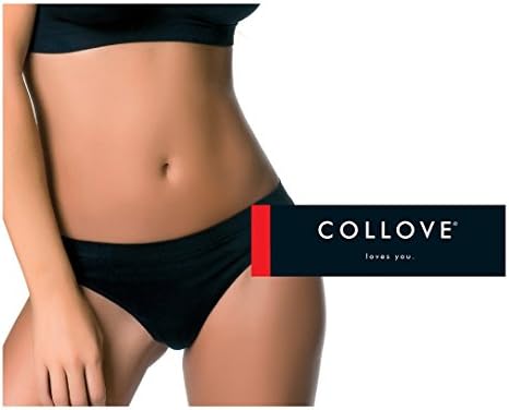 Collove Ladies Seamless Brazilian Brief (Medium, Black)