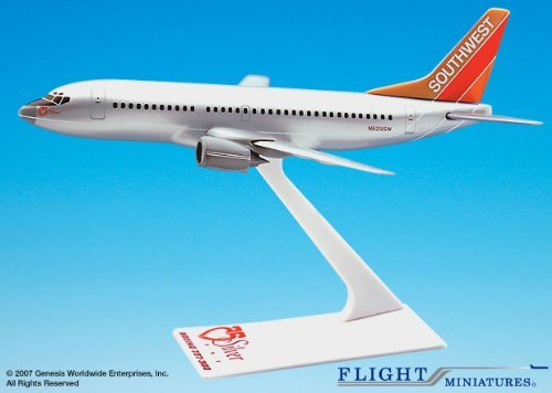 Flight Miniatures Southwest Airlines SWA Silver One Boeing 737 300 1:200 Scale Display Model w/Stand