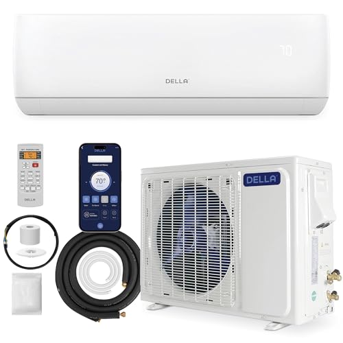 DELLA Motto Series 12000 BTU Wifi Enabled Mini Split AC 17 SEER2 Cools