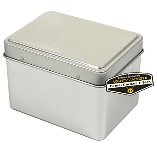 Mighty Gadget (R) Rectangular Empty Snap on Lid Survival Tin Container for Geocaching or Survival Gear (2 Pack) - 2.875" x 2.125" x 2"
