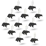 Interior Trends 12 Piece Set of Decorative Shower Curtain Hooks (Black Bear)
