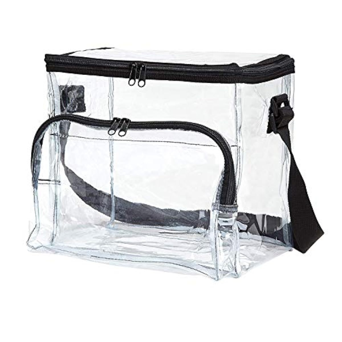 Large Clear Lunch Bag Lunch Box with Adjustable Strap and Front Storage