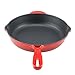 Zelancio Enamel Cast Iron Skillet 10 inch Oven Safe Smooth Surface Fry Pan. Perfect for Steak, Fajitas, Eggs, and So Much More! (Cayenne Red)