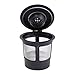 Xubox Reusable Coffee Filter, 6 Refillable Coffee Solo Filter Pod Single Stainless Mesh Compatible with Keurig Coffee Brewer System, Black Reusable Coffee Filters