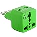 Italy Travel Adapter by Yubi Power 2 in 1 Universal International Travel Adapter plug with 2 Universal Outlets - Green - Type L for Chile, Ethiopia, Italy, Lybia, Syria, Tunisia, & Uruguay 2 PACK