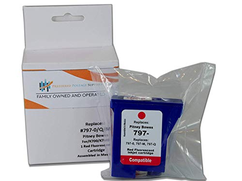 PB k7mo Compatible Red Ink Cartridge + (100 Labels) mailstation2 PB 797 PB k7m0 Ink Cartridge k700 Ink Cartridge Mailstation 2 Ink for pb k7mo