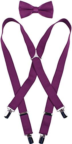 ORSKY Men's Suspenders and Bow Tie Set Adjustable