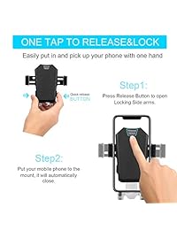 CUGear Cargador de coche inalámbrico rápido, soporte de abrazadera automático con ventilación de ventilación compatible con teléfono de 7,5 W para iPhone X XS XS Max 8 8 Plus, 10 W para Samsung Galaxy S9 S8 Note 8 9 y todos los teléfonos habilitados para