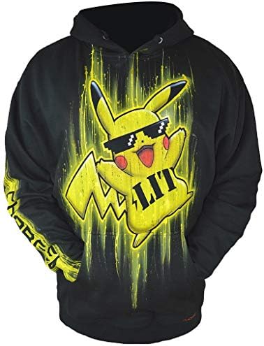 Gamer Gifts for Gamers Hand Airbrushed Pokemon Pikachu Hoodie