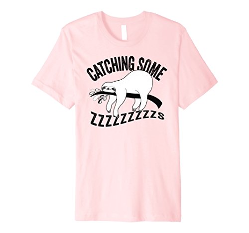 Mens Sloth Sleeping Shirt: Catching Some Zzzs Funny Nap Lazy Tee Medium Pink